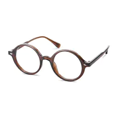 Round Transparent Brown Eyeglasses