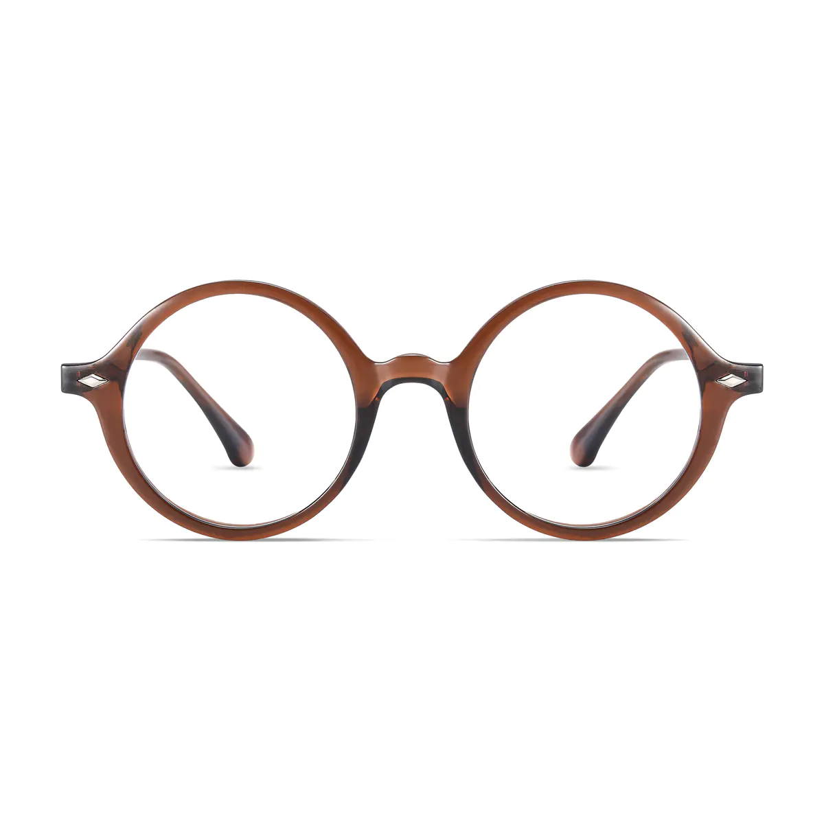 Round Transparent Brown Eyeglasses