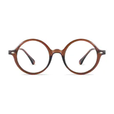Round Transparent Brown Eyeglasses