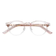Oval Pink/Gold Eyeglasses