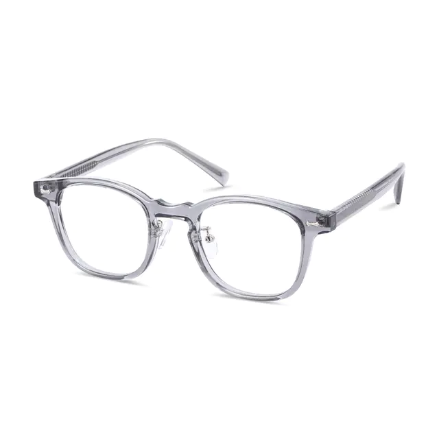 Square Transparent Gray Eyeglasses
