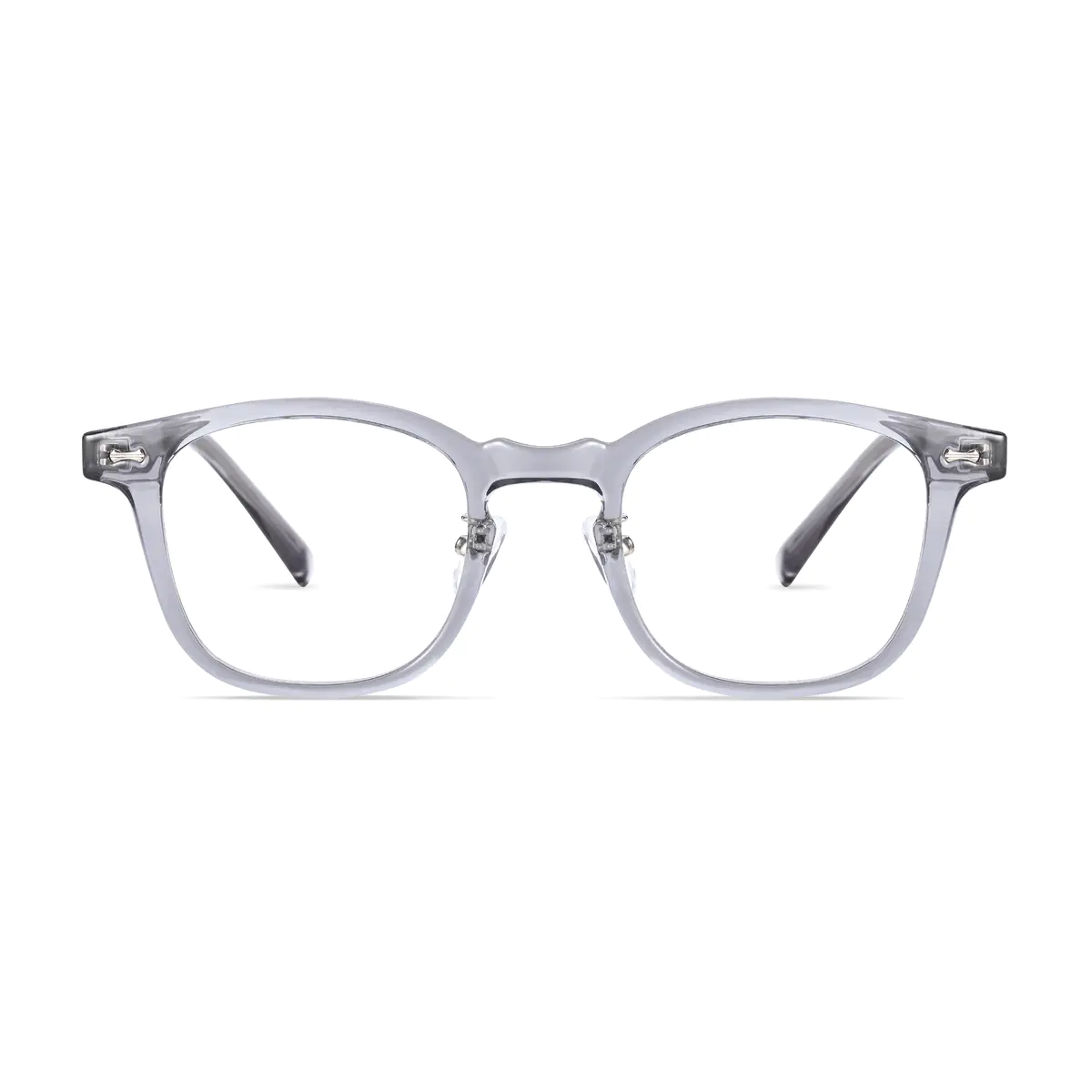 Square Transparent Gray Eyeglasses