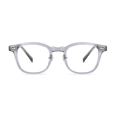 Square Transparent Gray Eyeglasses