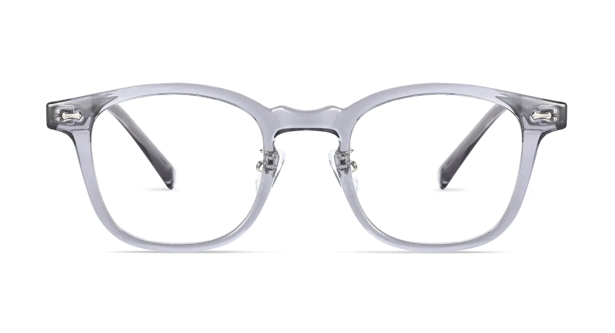 Square Transparent Gray Eyeglasses