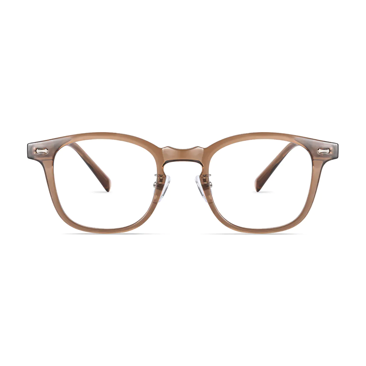 Square Transparent Amber Eyeglasses
