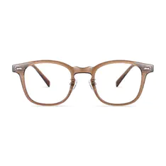 Square Transparent Amber Eyeglasses