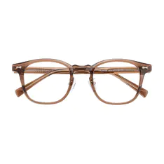 Square Transparent Amber Eyeglasses