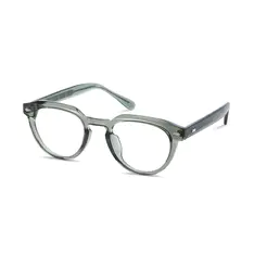 Oval Transparent Green Eyeglasses