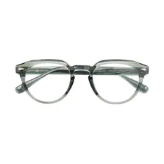 Oval Transparent Green Eyeglasses