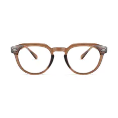 Oval Transparent Brown Eyeglasses