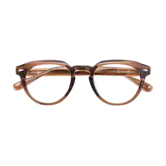 Oval Transparent Brown Eyeglasses