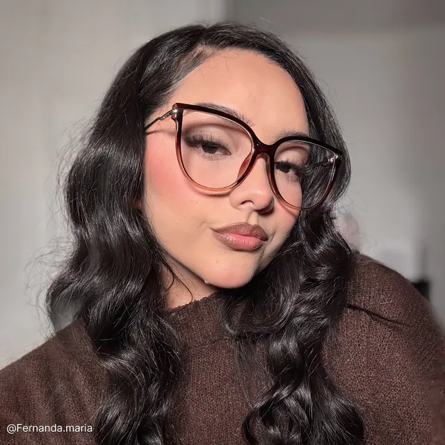 Oval Gradient Brown Eyeglasses