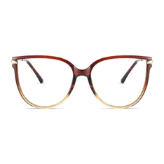 Cat-eye Gradient Brown Eyeglasses