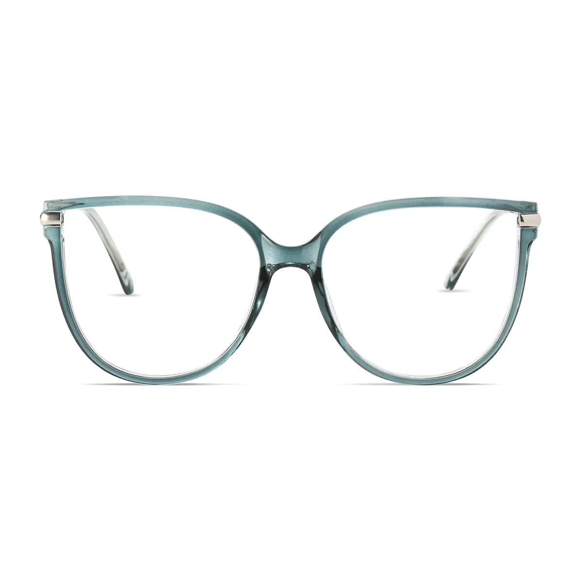 Cat-eye Transparent Blue Eyeglasses