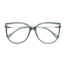 Cat-eye Transparent Blue Eyeglasses
