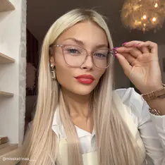 Oval Transparent Pink Eyeglasses