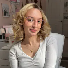 Oval Transparent Pink Eyeglasses