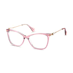 Oval Transparent Pink Eyeglasses