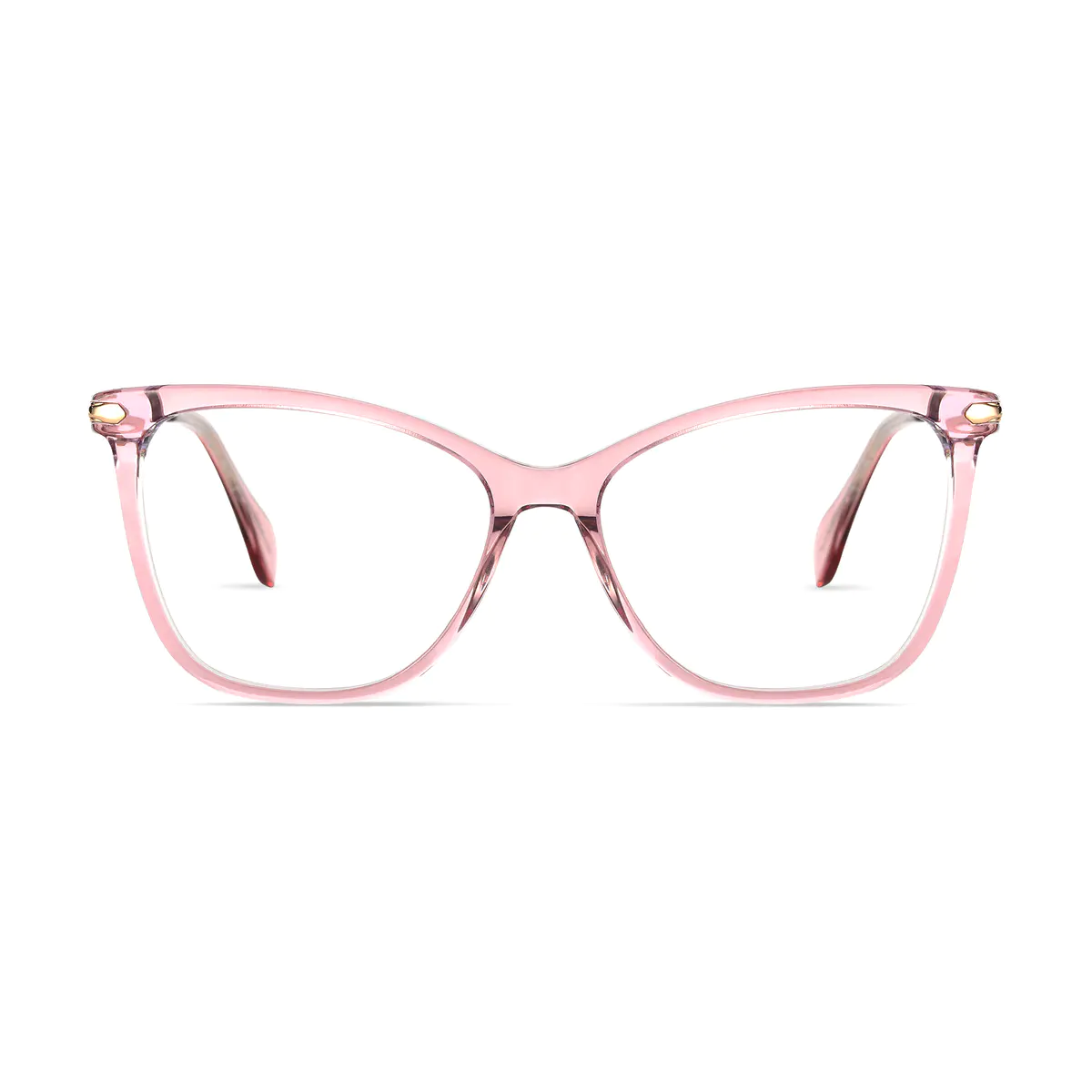 Oval Transparent Pink Eyeglasses