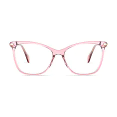 Oval Transparent Pink Eyeglasses