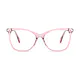Oval Transparent Pink Eyeglasses