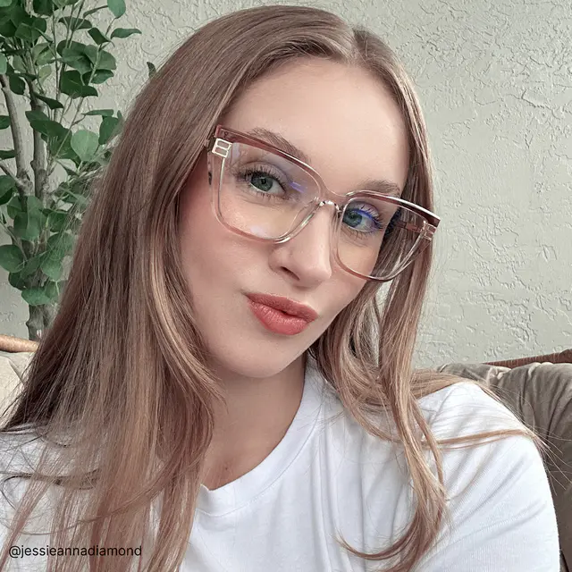 Rectangle Transparent Amber Eyeglasses