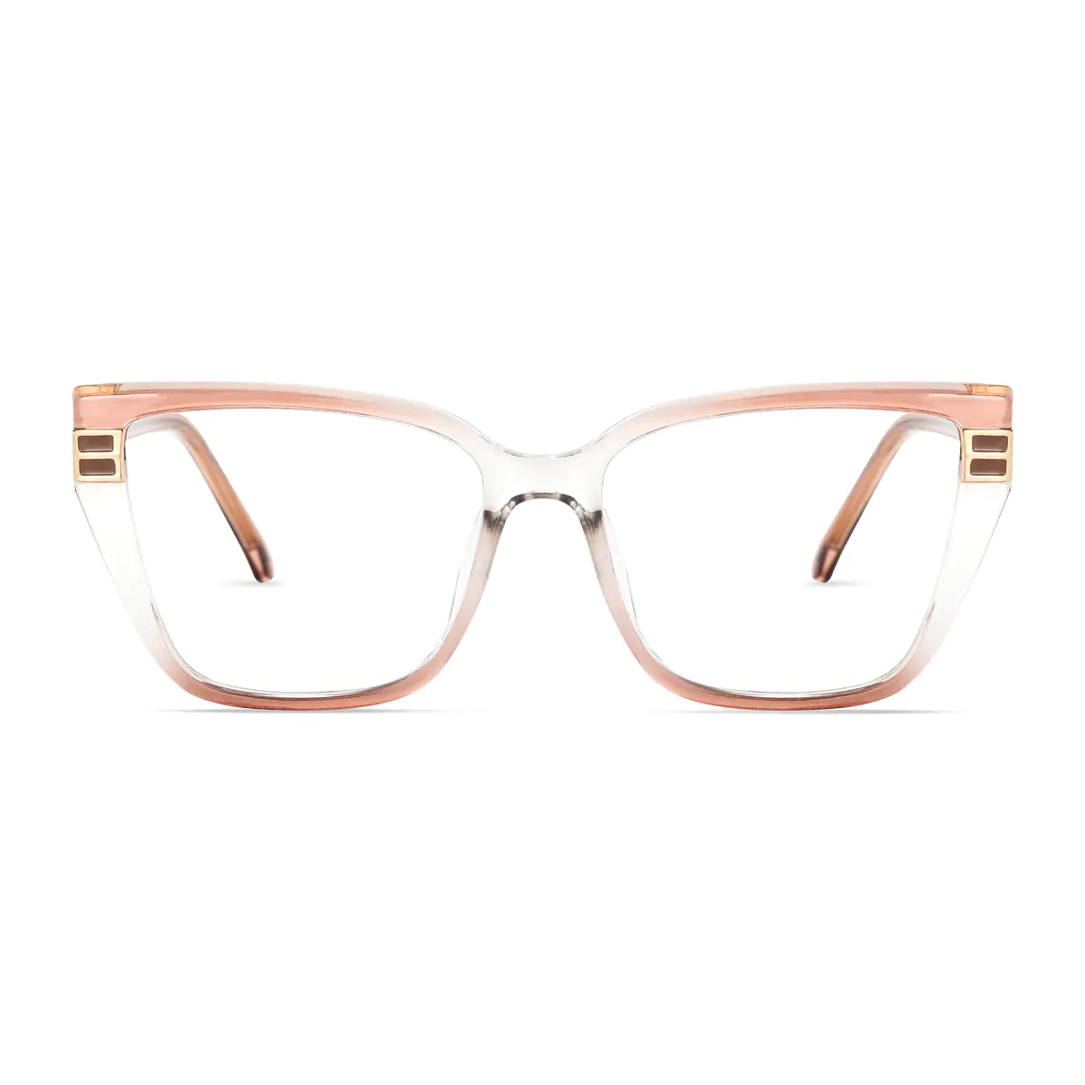 Rectangle Transparent Amber Eyeglasses