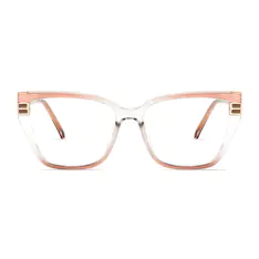 Rectangle Transparent Amber Eyeglasses
