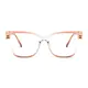 Rectangle Transparent Amber Eyeglasses
