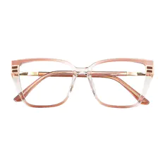 Rectangle Transparent Amber Eyeglasses