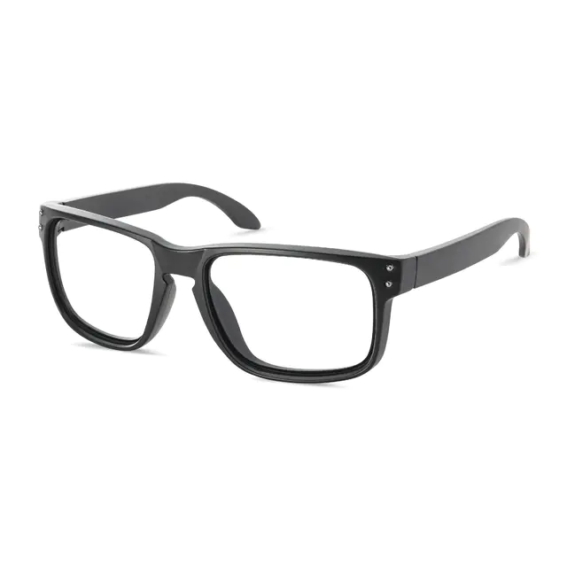 Square Matte Black Sport Eyeglasses