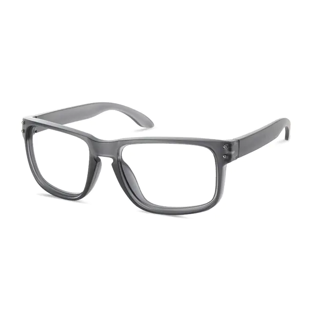 Square Matte Gray Sport Eyeglasses