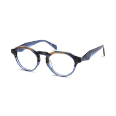 Oval Transparent Blue Eyeglasses