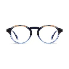 Oval Transparent Blue Eyeglasses