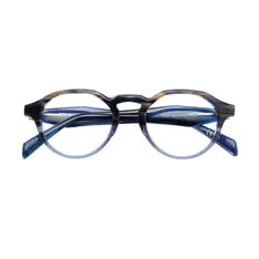 Oval Transparent Blue Eyeglasses