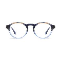 Oval Transparent Blue Eyeglasses