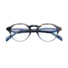 Oval Transparent Blue Eyeglasses