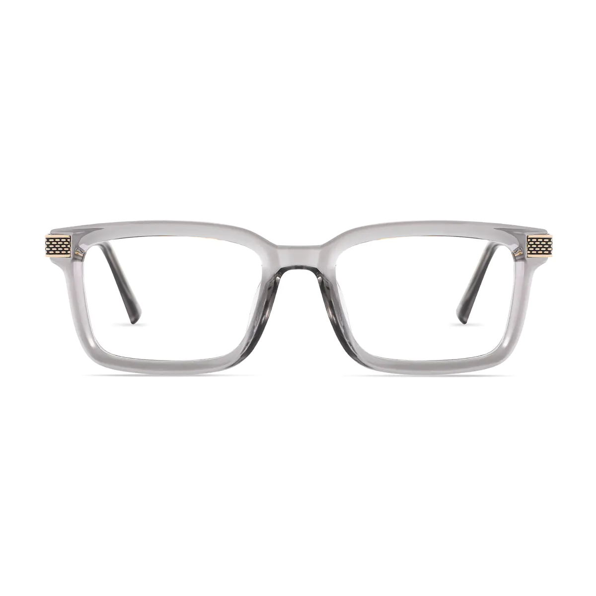 Rectangle Transparent Gray Eyeglasses