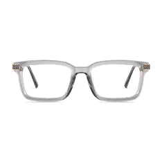 Rectangle Transparent Gray Eyeglasses