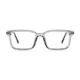Rectangle Transparent Gray Eyeglasses
