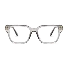 Rectangle Transparent Gray Eyeglasses