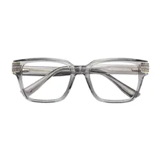 Rectangle Transparent Gray Eyeglasses