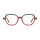 Oval Transparent Red/Green Eyeglasses