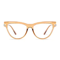Cat-eye Transparent Amber Eyeglasses