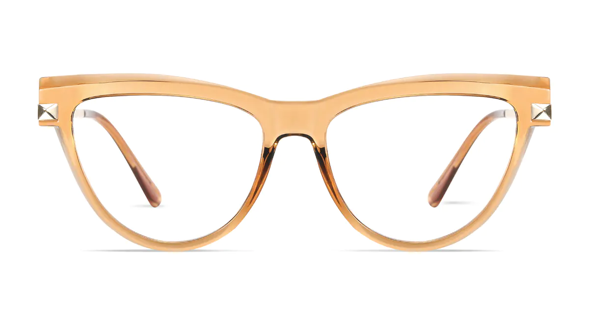 Cat-eye Transparent Amber Eyeglasses