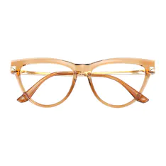 Cat-eye Transparent Amber Eyeglasses
