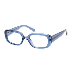 Oval Transparent Blue Eyeglasses