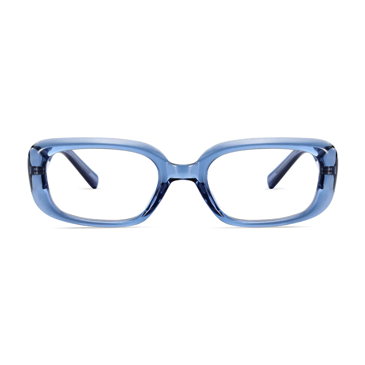 Oval Transparent Blue Eyeglasses