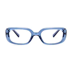Oval Transparent Blue Eyeglasses