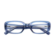 Oval Transparent Blue Eyeglasses